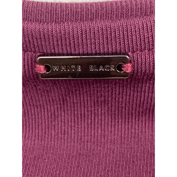 White House Black Market Purple Jersey Shift Dress XL 3/4 Ruffle Sleeve RS10280 - Picture 8 of 11